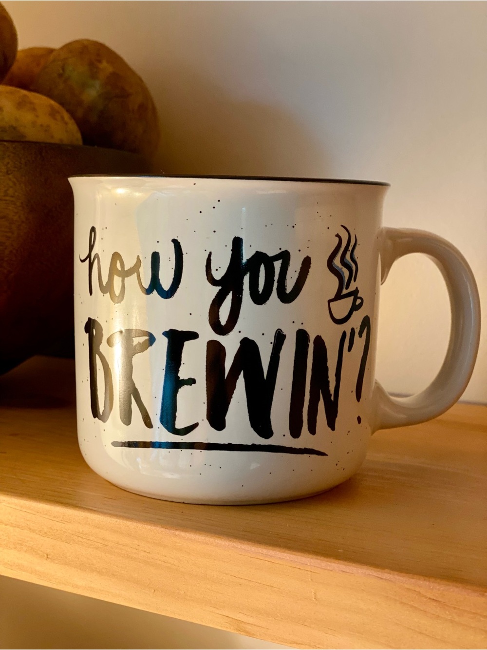 Friends White Ceramic 'How You Brewin'?'